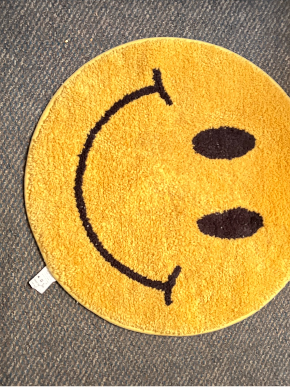 Smiley Face Yellow Round Rug - Picture 1 of 1